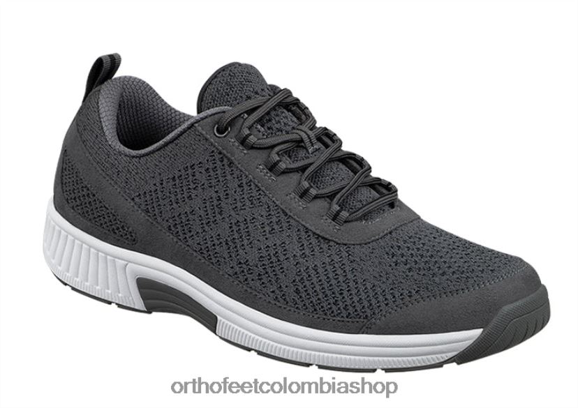 gris oscuro Orthofeet R48066130 hombres punto elástico de lava zapatillas - Image 1