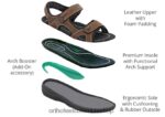 marrón Orthofeet R48066119 hombres Geminis sandalias - Image 6