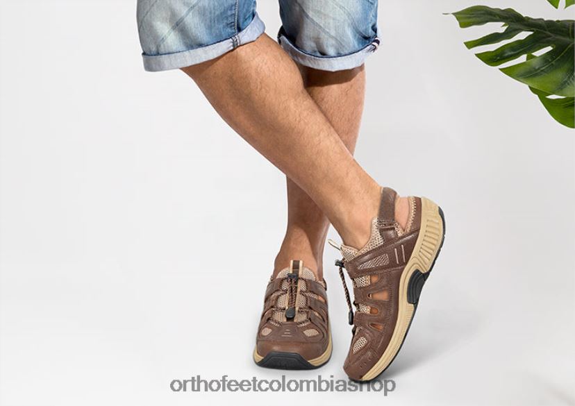marrón Orthofeet R48066124 hombres correa de talón alpino sandalias - Image 2