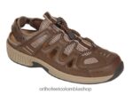 marrón Orthofeet R48066124 hombres correa de talón alpino sandalias