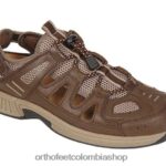 marrón Orthofeet R48066124 hombres correa de talón alpino sandalias