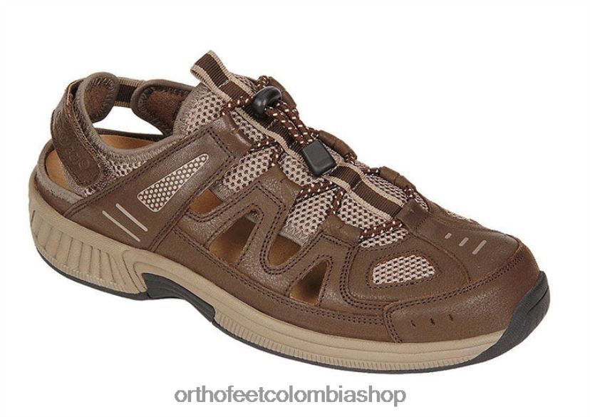 marrón Orthofeet R48066124 hombres correa de talón alpino sandalias - Image 1