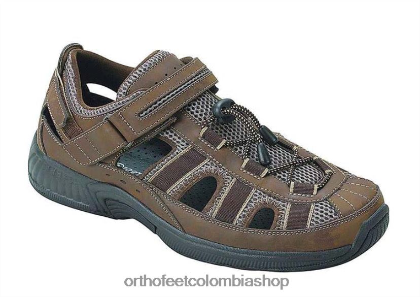 marrón Orthofeet R48066125 hombres correa de talón de agua clara sandalias - Image 1