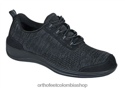 negro Orthofeet R48066101 mujer punto elástico palma zapatos casuales