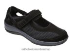 negro Orthofeet R48066107 mujer correa de talón sanibel zapatos casuales