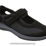 negro Orthofeet R48066107 mujer correa de talón sanibel zapatos casuales