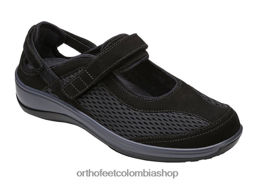 negro Orthofeet R48066107 mujer correa de talón sanibel zapatos casuales - Image 1