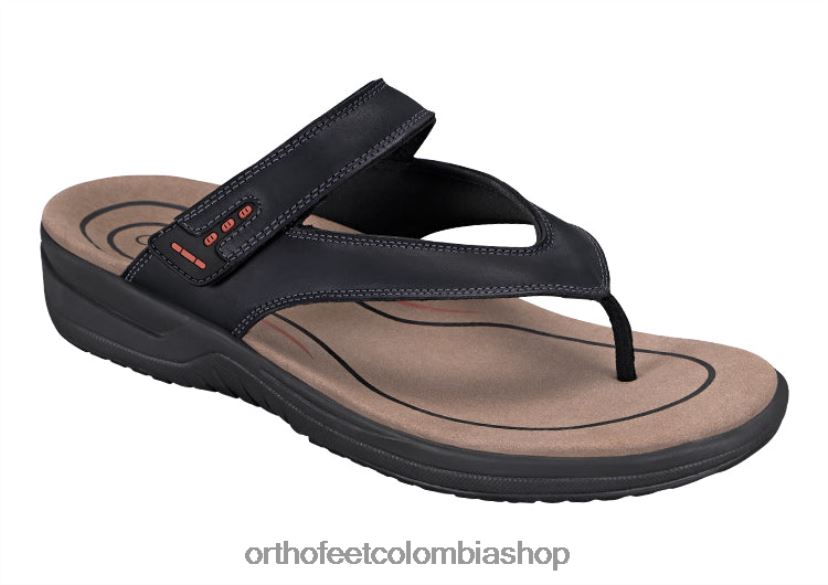 negro Orthofeet R48066121 hombres eldorado sandalias