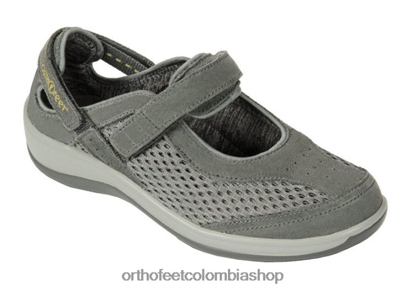 gris oliva Orthofeet R48066108 mujer correa de talón sanibel zapatos casuales