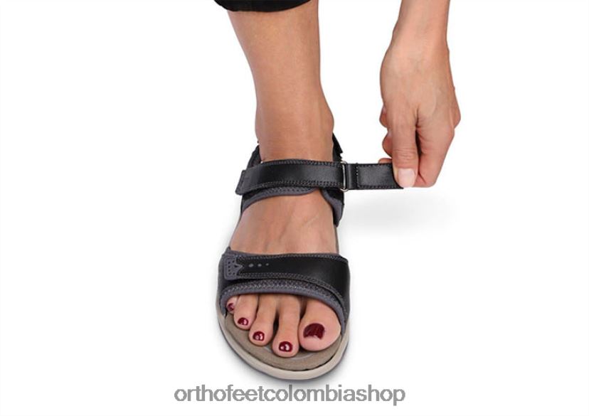 negro Orthofeet R4806616 mujer correa bidireccional malibu sandalias